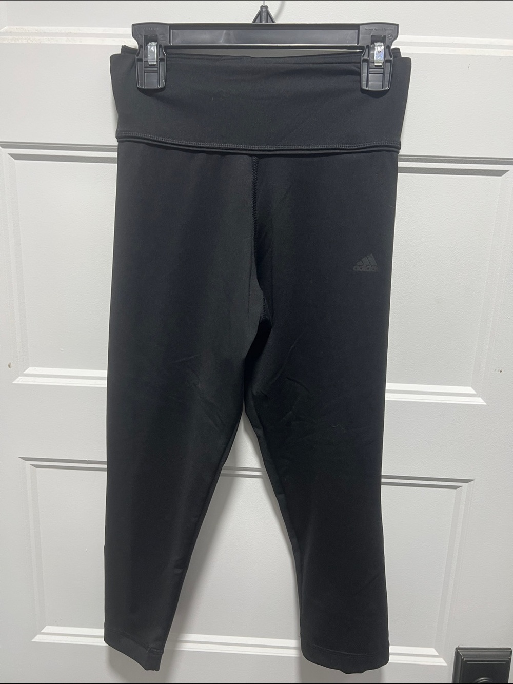 adidas Black Cropped clima lite Track Joggers L